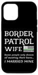 Coque pour iPhone 12/12 Pro Fière épouse d'un agent de la patrouille frontalière, fine ligne verte, drapeau américain