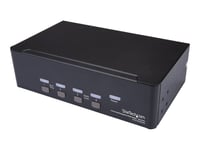 StarTech.com Switch KVM double affichage DisplayPort 4K 60 Hz à 4 ports avec hub USB 2.0 intégré - Commutateur écran-clavier-souris/audio/USB - 4 x KVM / audio / USB - 1 utilisateur local - de...