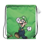 Mario Bros Drawstring PE Bag Travelling Feat Luigi New Kids Ruck Sack Childrens