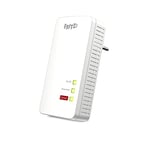 AVM FRITZ!Powerline 1260E Single-Adapter (1.200 MBit/s, point d'accès WLAN, idéal pour le streaming de médias ou les connexions NAS, version allemande) Blanc