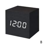 Modern Wooden Digital Led Desk Alarm Clock Thermometer Timer