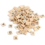 Scrabble-bokstäver i trä, 200 x Scrabble-brickor, alfabetsspel