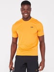 UNDER ARMOUR Men's Training Core+ Tech T-Shirt - Orange/Black, Orange, Size Xl, Men