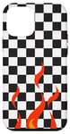 iPhone 12 mini Black and White Checkered Checkerboard Pattern with Flam Case