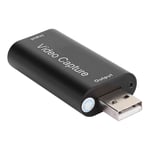 Carte de capture video HDMI USB 2.0, boitier d'enregistrement de diffusion en direct unidirectionnel, compatible avec OBSblack