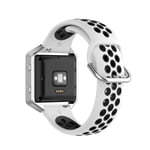 KOMI Watch Strap Replacement for Fitbit Versa 2 / Versa/Blaze, Women Mens Silicone Fitness Sports Band Smart Watch Accessories(white/black)