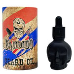 Bandido Barbershop Beard Oil Huile de barbe 40 ml pour l'entretien quotidien de la barbe de 3 jours à la barbe complète Huile de qualité supérieure pour homme Noir Tête de mort Huile de barbe pour