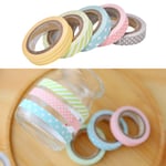 5 Color Paper Tapes Handmade Diy Decorative Washi Tape Colored A