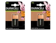 2 x Duracell 9V PP3 Block 170 mAh Rechargeable Batteries HR22 6LR61 HR9V DC1604
