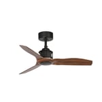 Just Fan Black Wood ceiling fan with DC motor 3 Blades 81cm