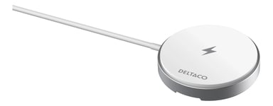 Deltaco trådlös Qi/Qi2-laddare med magnet för iPhone 13-16 (15W snabbladdning)
