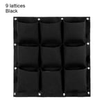 Multi-Pocket Vägghängande Planteringspåse Vertikal Flower Grow Pouch Planter Trädgård Black 9-pocket