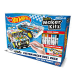 BLADEZ Hot Wheels Custom Racers, DIY Twin Pack, Make Your Own/Build Your Own, Pull Back Vehicles for kids, Customisable with pens and stickers, Creative Maker Kitz Toyz