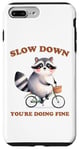 Coque pour iPhone 7 Plus/8 Plus Raccoon Slow Down Relax Breathe Self Care You're Ok Vélo