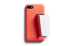 Bellroy iPhone SE Case with Card Holder (Leather iPhone Wallet, Holds 3 Cards, Slim Profile) - Coral