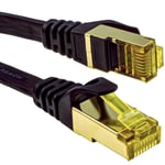 kenable FLAT CAT7 FTP Shielded 600MHz 10Gbps Ethernet LAN Cable RJ45 0.3m Black [0.3 metres]