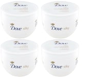 Dove Silky Body Cream Pot 300ml x 4