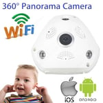 VR360 Caméra IP 360° Panoramique HD WIFI Sans fil Moniteur bébé Webcam intérieure infrarouge