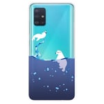 Samsung Galaxy A31 - Gummi cover med printet design - Isbjørn