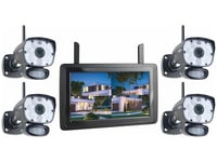 ELRO CZ60RIPS Color Night Vision 1080P HD Caméra de Surveillance avec 4 caméras, écran 9" et Application Noir