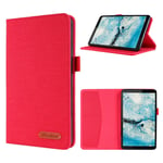 Lenovo Tab M7 cloth theme leather case - Red