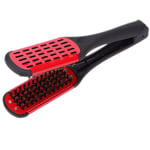 Hair Straightening Comb Double Sided Brush Clamp Hair Straightener Straight Curling Comb Splint Comb Red Hair Straightening Brush
