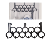 12 Hooks Black Over The Door Washroom Coat Hanger Clothes Towel Storage Rack