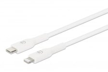 Manhattan USB-C to Lightning Cable, Charge &amp; Sync, 0.5m, White, Fo