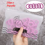50 Pcs / Set Kids Hair Ropes Nylon Rubber Band Elastic Hairs Purple
