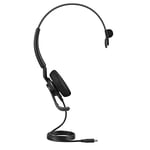 Jabra Engage 50 II Wired Mono Headset with Noise-Cancelling 3-Mic Technology and USB-C Cable, Ultra-Lightweight - Works with All Leading Unified Communications Platforms such as Zoom & Unify - Black