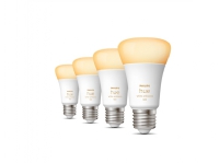 Philips Hue White ambiance - LED-glödlampa - form: A60 - E27 - 9 W (motsvarande 60 W) - klass F - varmt till kallt vitt ljus - 2200-6500 K - vit (paket om 4)