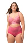 Ulla Popken Femme Grandes Tailles Soutien-Gorge à Armatures, Fermeture Avant et arrière, Bonnets de B à E Rose Rouge 95C 824383511-95C
