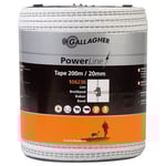Elband Gallagher Powerline Vitt 20mm 200 M