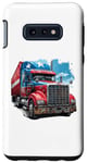 Coque pour Galaxy S10e Camion conducteur patriotique drapeau USA rouge blanc et bleu camions fourgon