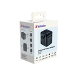 Verbatim Universal Travel Adapter Plug with 2 x USB-A ports