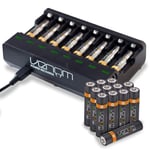 Venom Power 8-Way Charging Dock plus 20 x AAA 500mAh Rechargeable Batteries