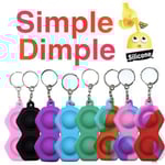 Simple dimple, MINI Pop it Fidget Finger Toy / Leksak- CE Rosa - Lila - Röd