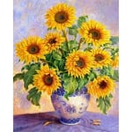 5D Full Round Drill DIY Diamond Painting Yellow Sunflowers Cross Stitch Embroidery Kit Gifts Home Decor