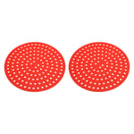 Reusable Silicone Air Fryer Liners 8x8 Inch Red, Pack of 2