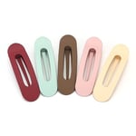 LONEEDY Lot de 5 Grandes Pinces à Cheveux Crocodiles en Plastique pour Femme, Classiques Mates pour Filles, Cheveux Épais ou Fins, Plates (Couleur Mélangée 02)