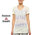Reebok Crossfit Rh Burn Out Womens Graphic Tee T Shirt Fitness Gym Free Posted