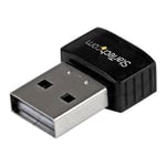 STARTECH Mini USB 2.0-adapter för trådlöst nätverk N 300Mb / s och 2,4 GHz - USB WiFi-nyckel 802.11n - Trådlöst nätverkskort N - Svart