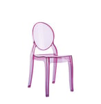 Alterego Design Chaise enfant 'KIDS' rose transparente en matière plastique