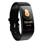 GBY Smart watch, fitness tracker watch, waterproof color screen activity tracker, wearable smart bracelet pedometer watch, suitable for ladies, men and children-black