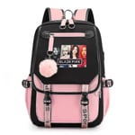 2022 Skolväska Ryggsäck Med USB-laddning & Hörlursport (blackpink) blackpink Ryggsäck Laptopväska Hs