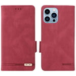 PU Leather Well Protection iPhone 14 Pro Max Premium Lommebokdeksel - Rosé