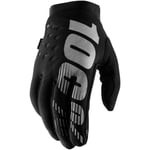 100% Brisker Cold Weather Youth Gloves - Black / Grey Large Black/Grey