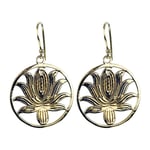 Earrings Lotus Brass Golden