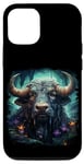 iPhone 12/12 Pro Anime bull / ox in a magical green forest bison animal art Case