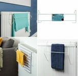 2 x DURABLE 2 Bar Radiator Airer Dryer Clothes Drying Rack Indoor Towel Hanger